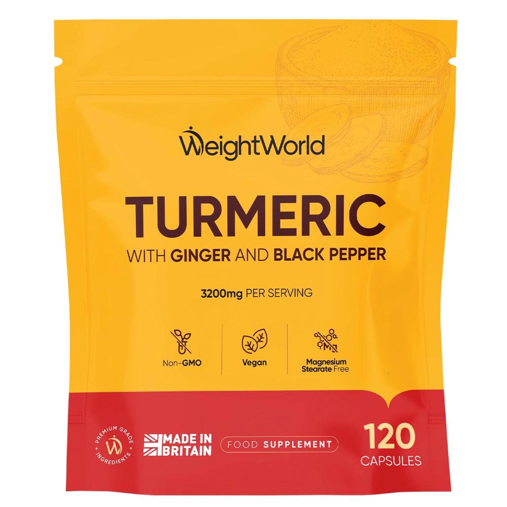WeightWorld Gurkemeje med ingefær og sort peber 3200mg, 120 kapsler
