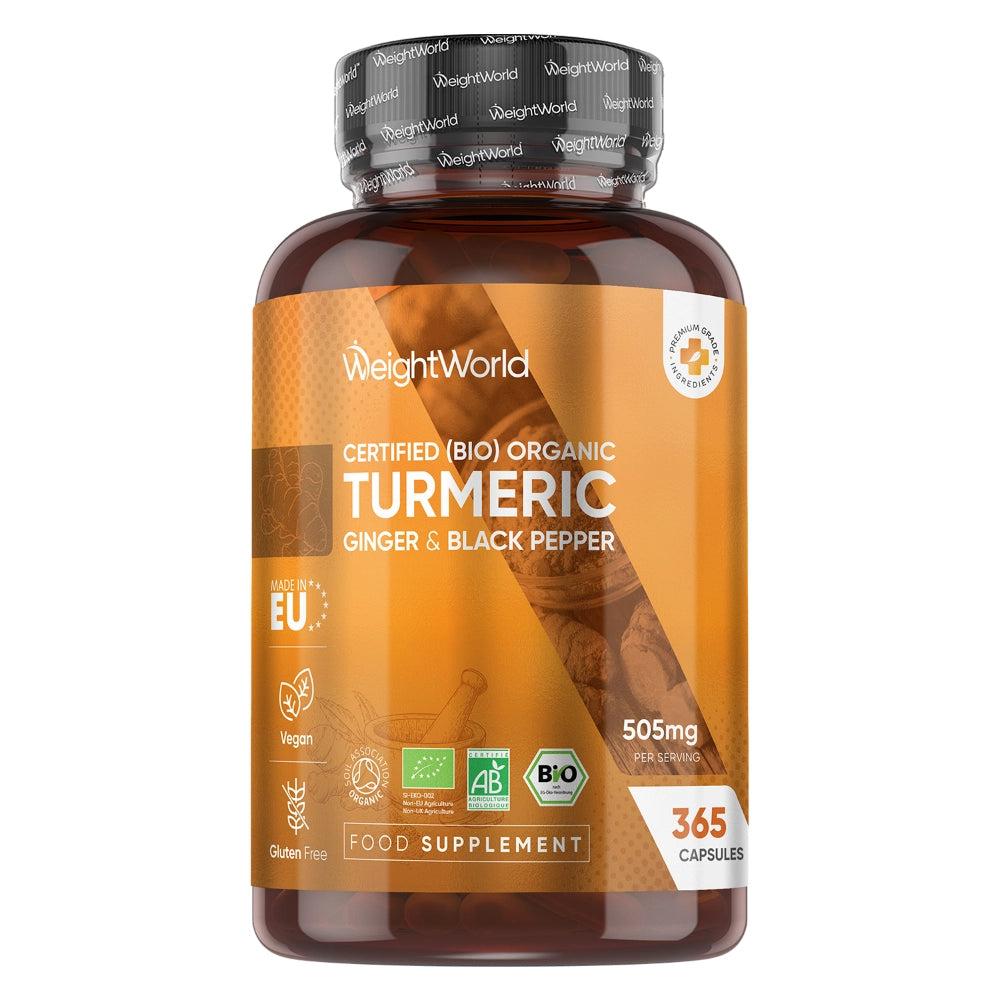 WeightWorld Økologisk Gurkemeje med Ingefær og Sort Peber, 505 mg