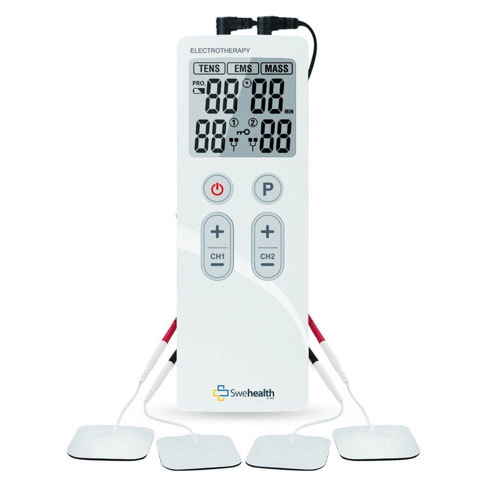 SweHealth TENS, EMS og massageapparat med elektroder