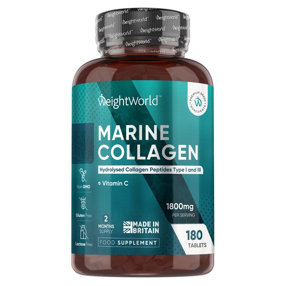 WeightWorld Marine Kollagen + C-vitamin 1800 mg, kapsler