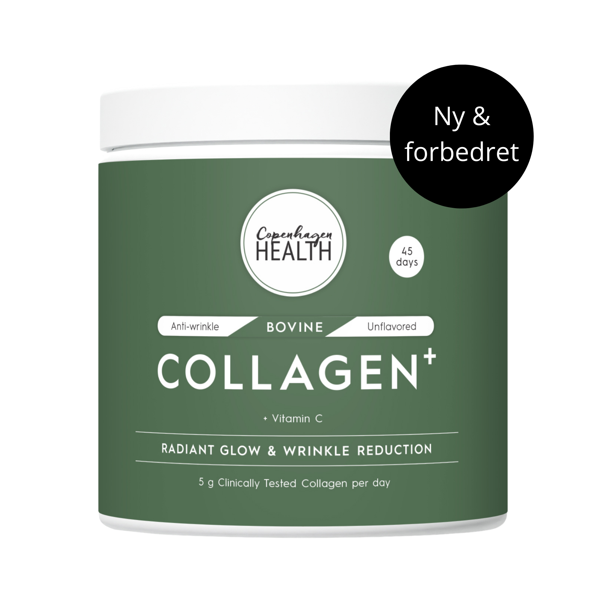 Bovine Collagen pulver+ fra Copenhagen Health, 301 gram hydrolyseret bovint kollagenpulver